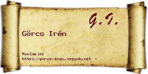 Görcs Irén névjegykártya